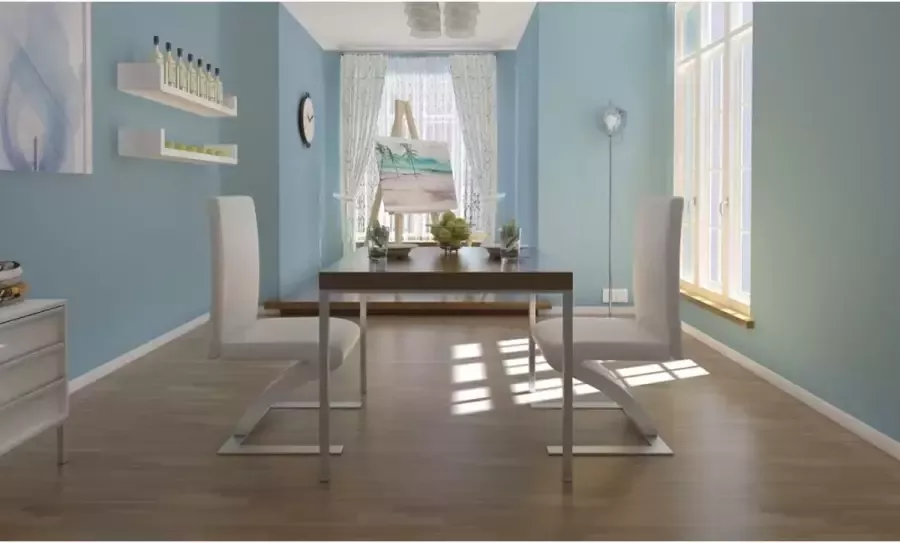 Medina Eetkamerstoelen 2 st kunstleer wit