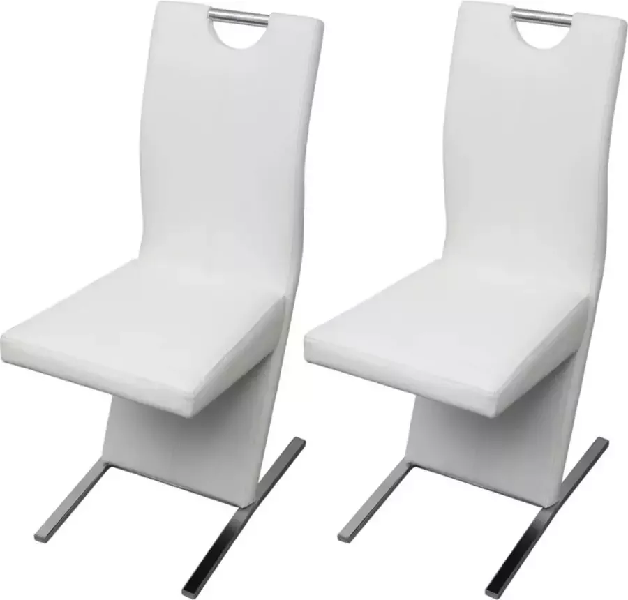 Medina Eetkamerstoelen 2 st kunstleer wit