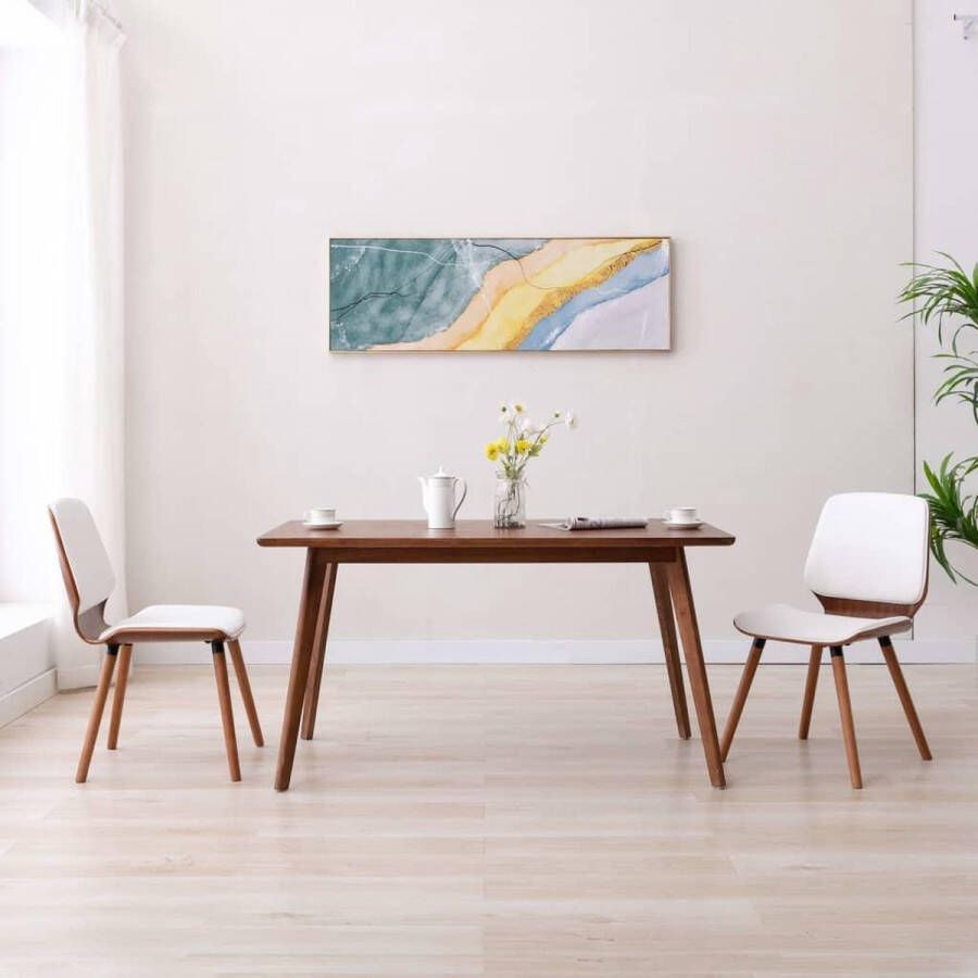 Medina Eetkamerstoelen 2 st kunstleer wit