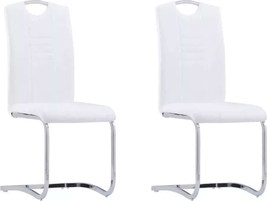 Medina Eetkamerstoelen 2 st kunstleer wit