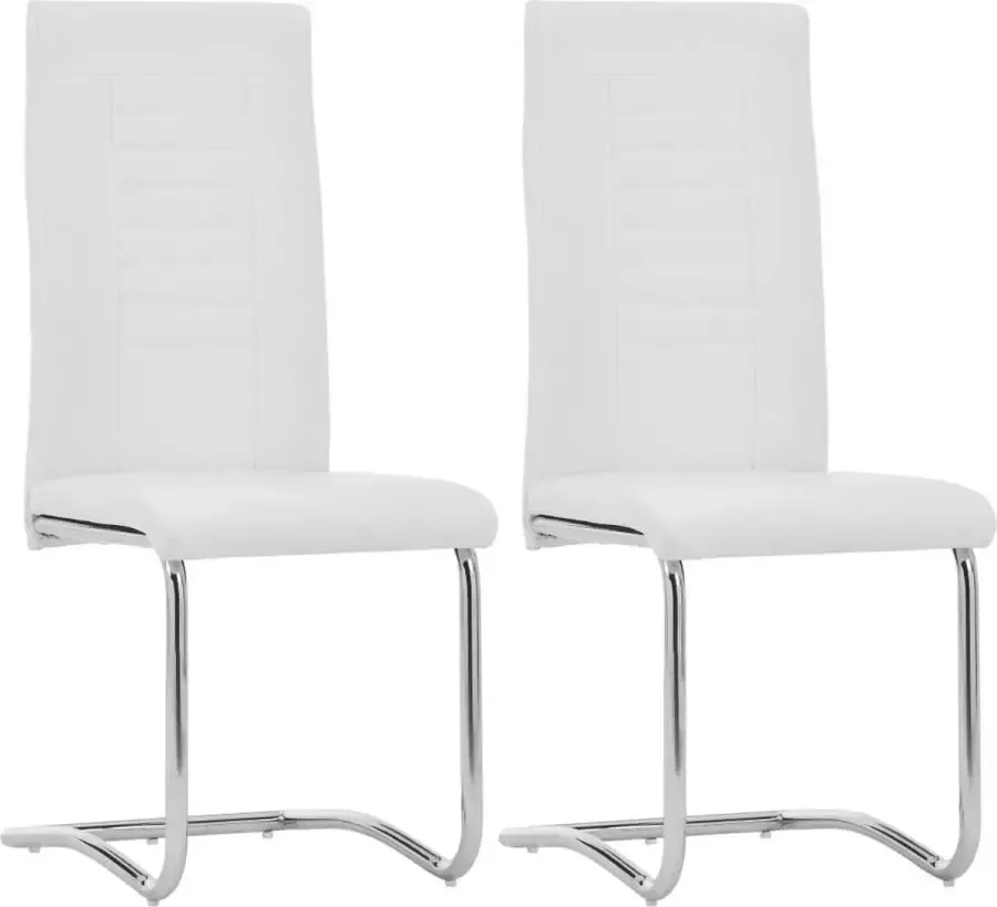 Medina Eetkamerstoelen 2 st kunstleer wit