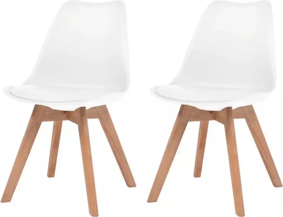 Medina Eetkamerstoelen 2 st kunstleer wit