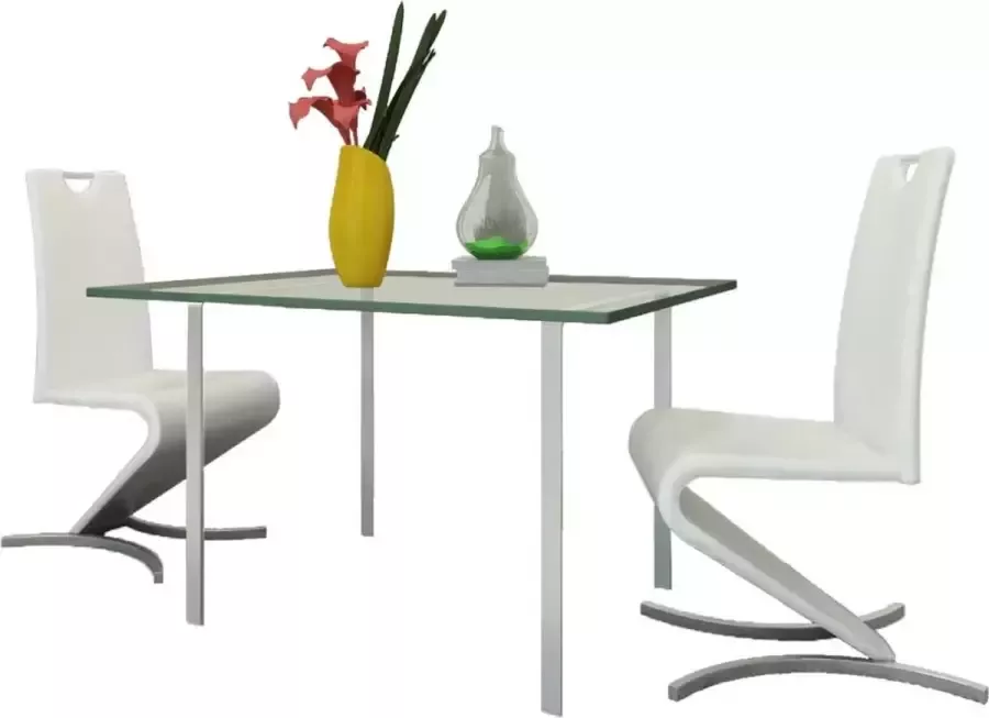 Medina Eetkamerstoelen 2 st kunstleer wit