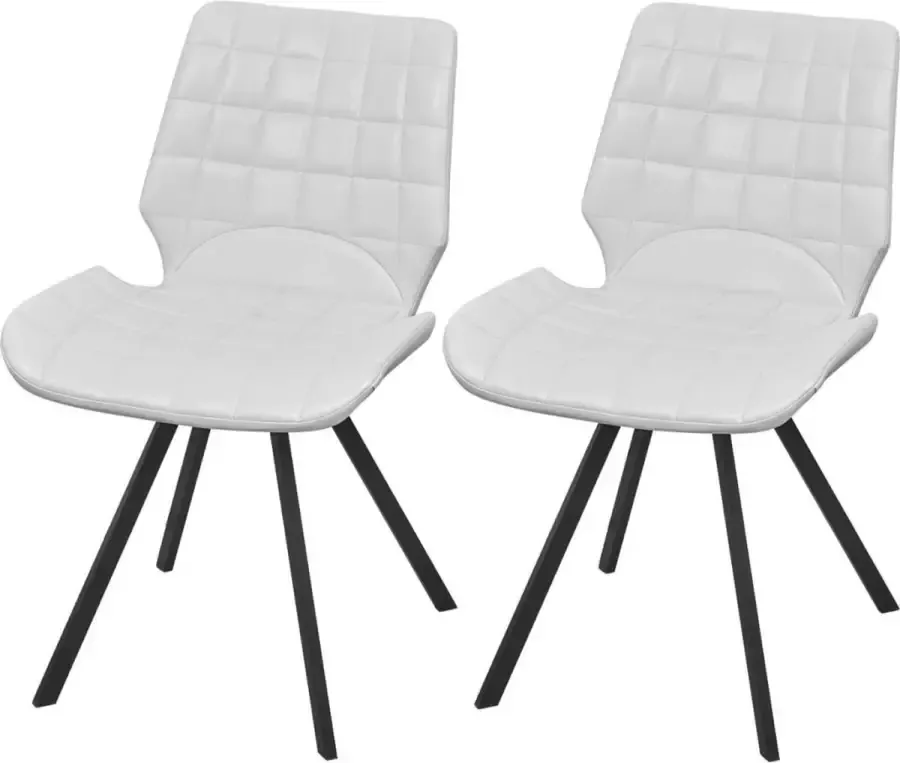 Medina Eetkamerstoelen 2 st kunstleer wit