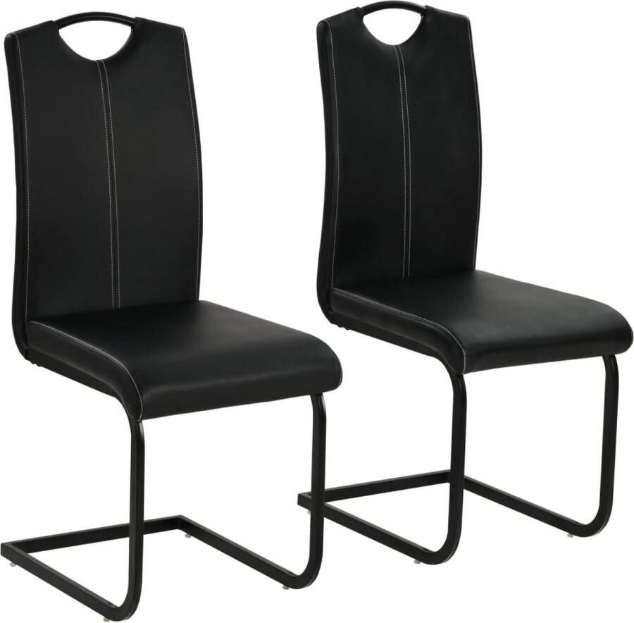 medina Eetkamerstoelen 2 st kunstleer zwart
