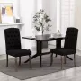 Medina Eetkamerstoelen 2 st linnen-look stof zwart - Thumbnail 1