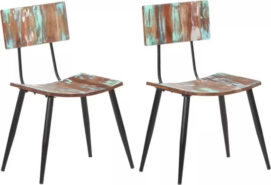 Medina Eetkamerstoelen 2 st massief gerecycled hout