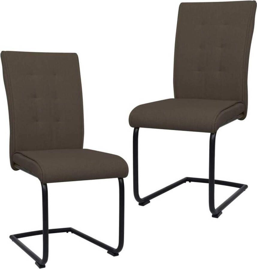 medina Eetkamerstoelen 2 st stof bruin
