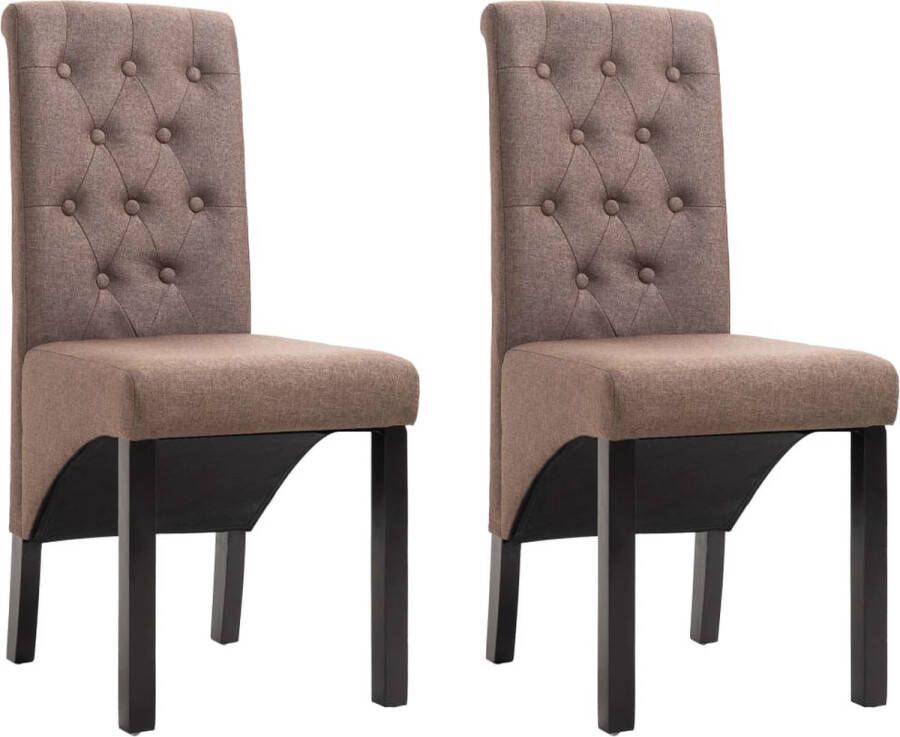 medina Eetkamerstoelen 2 st stof bruin