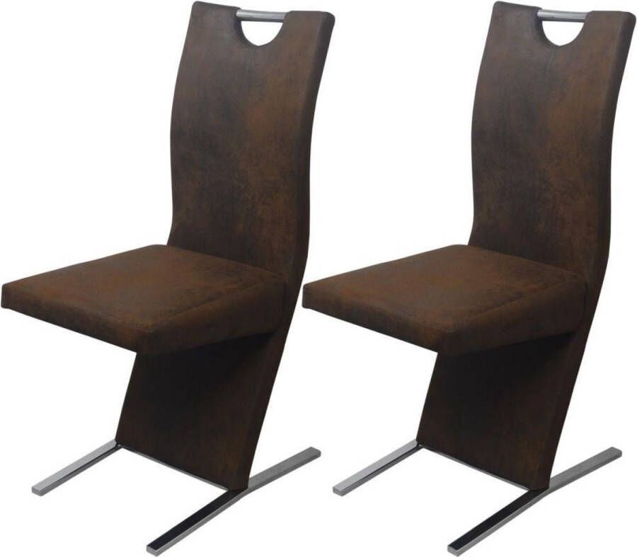 medina Eetkamerstoelen 2 st stof bruin