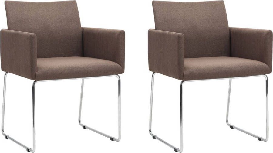 medina Eetkamerstoelen 2 st stof bruin