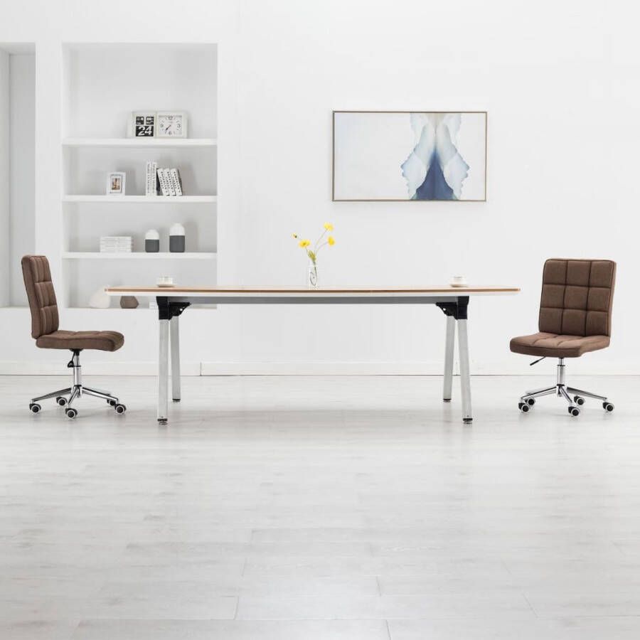 medina Eetkamerstoelen 2 st stof bruin