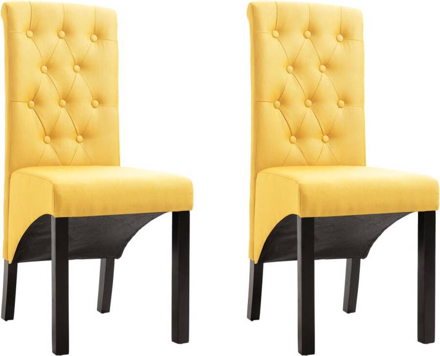 medina Eetkamerstoelen 2 st stof geel