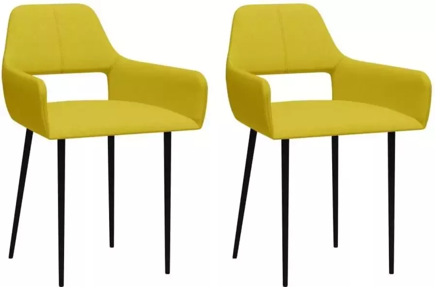 Medina Eetkamerstoelen 2 st stof geel