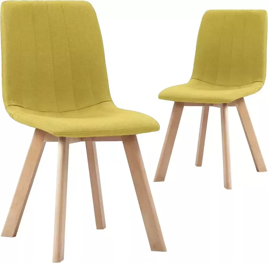 Medina Eetkamerstoelen 2 st stof geel