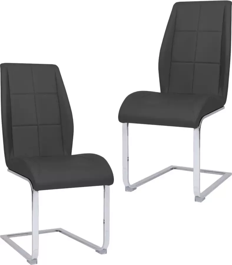 Medina Eetkamerstoelen 2 st stof grijs