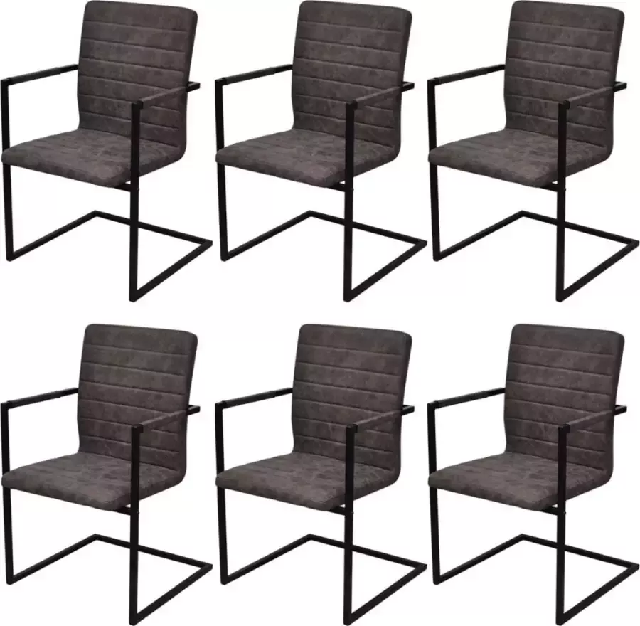 Medina Eetkamerstoelen 6 st kunstleer bruin