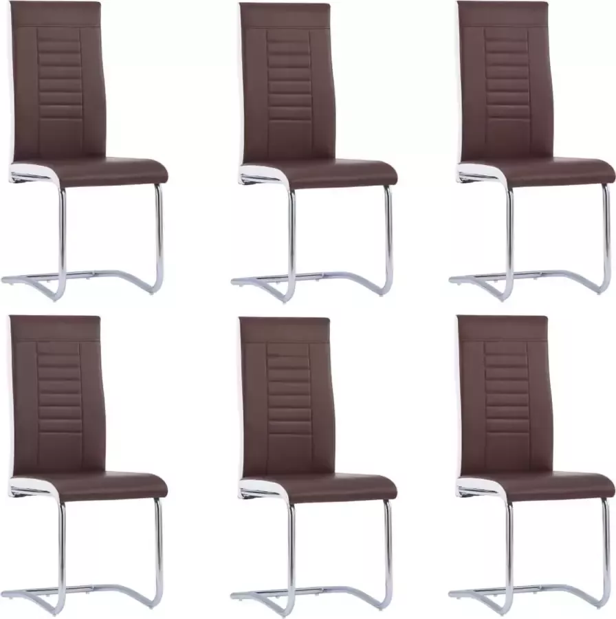 Medina Eetkamerstoelen 6 st kunstleer bruin