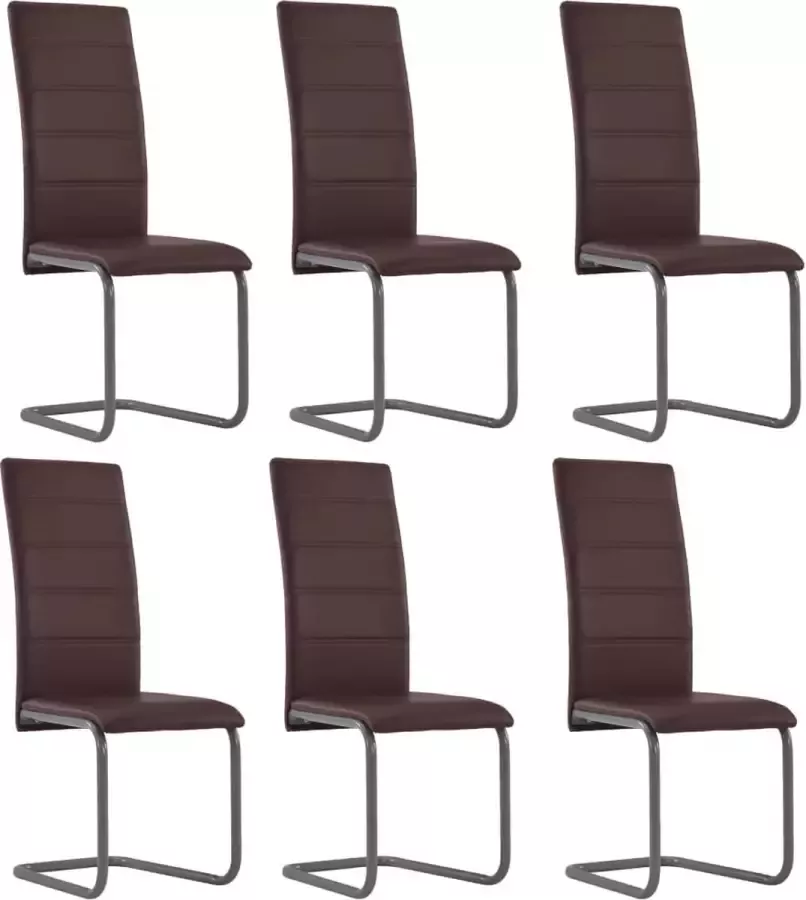 Medina Eetkamerstoelen 6 st kunstleer bruin
