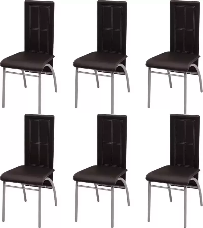 Medina Eetkamerstoelen 6 st kunstleer bruin