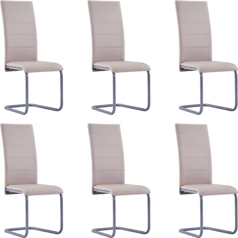 Medina Eetkamerstoelen 6 st kunstleer cappuccino