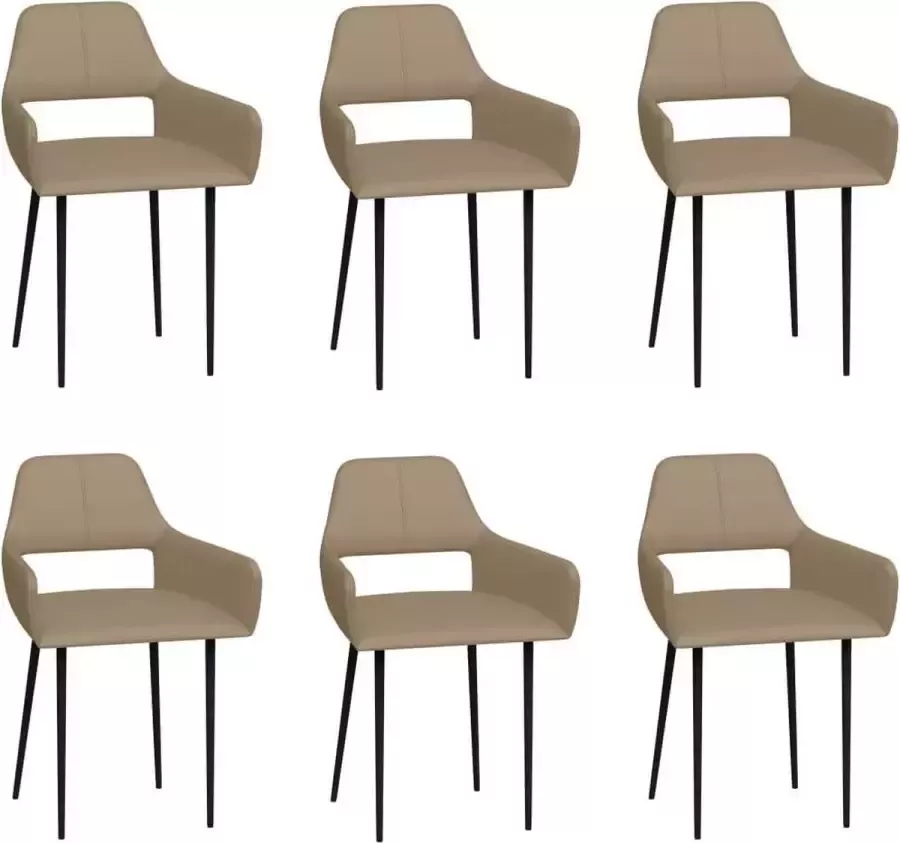 Medina Eetkamerstoelen 6 st kunstleer cappuccino