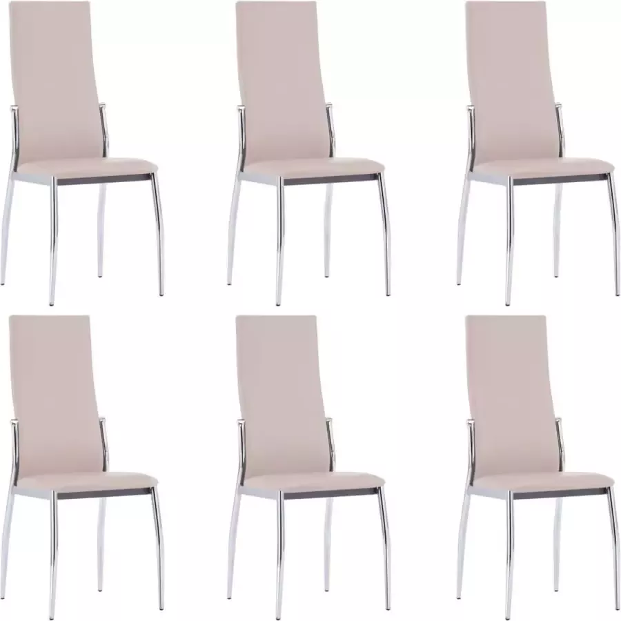 Medina Eetkamerstoelen 6 st kunstleer cappuccino