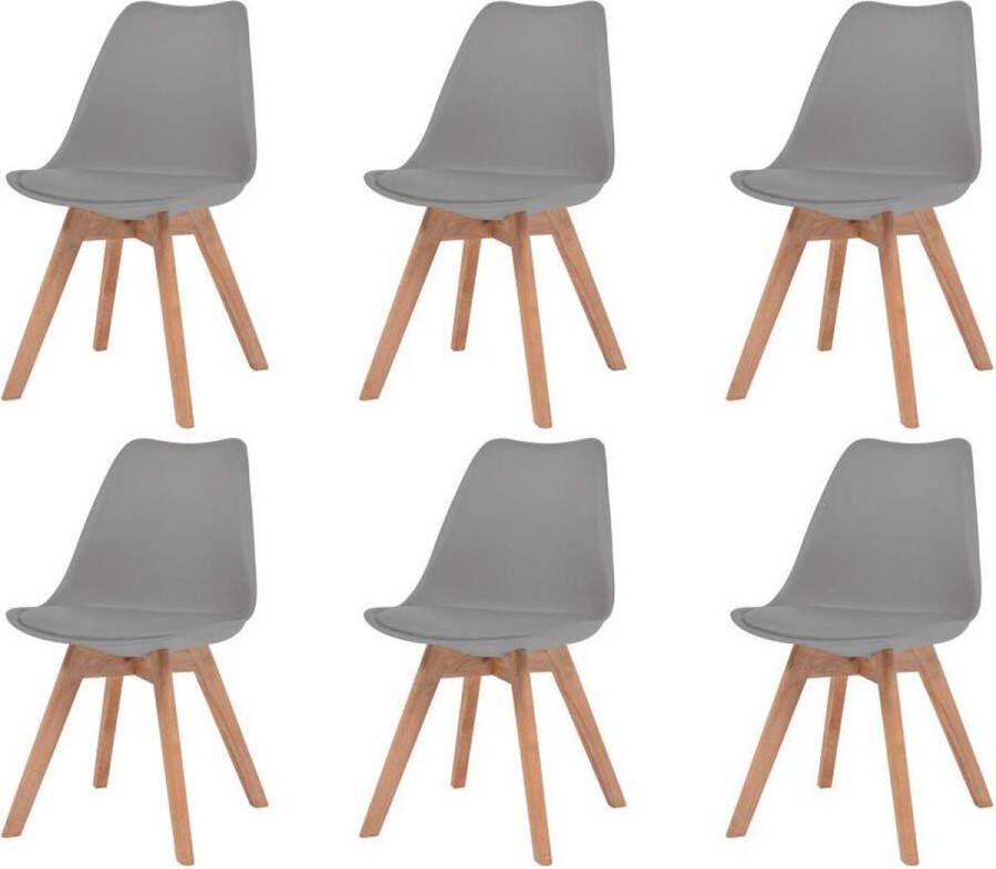Medina Eetkamerstoelen 6 st kunstleer grijs