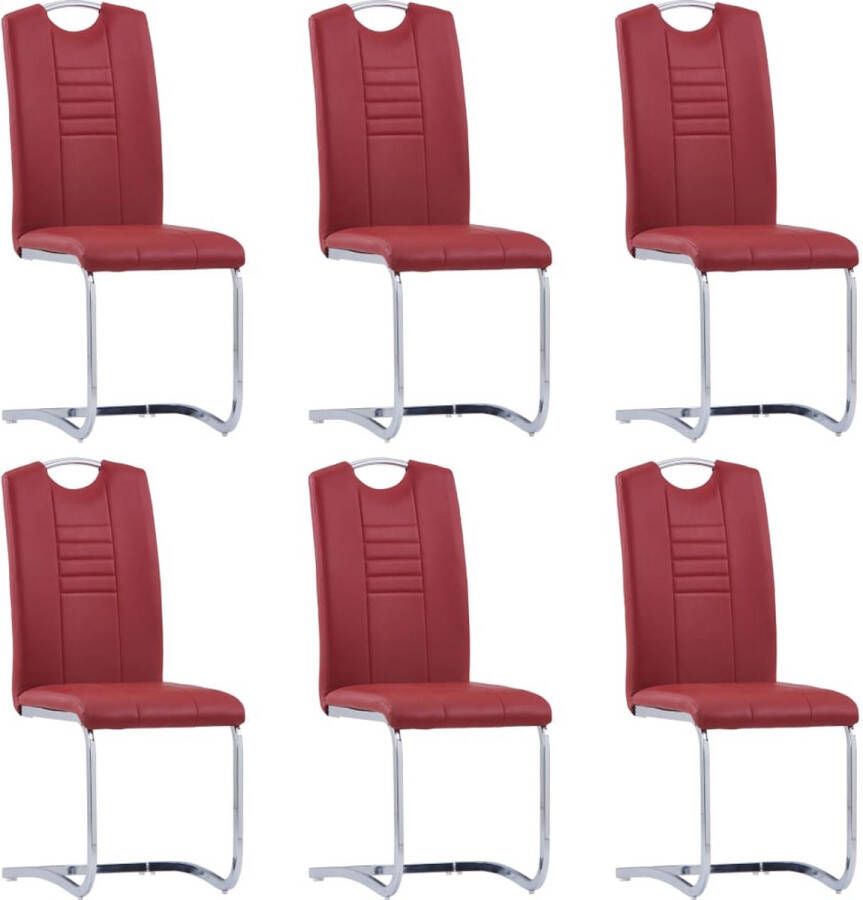 Medina Eetkamerstoelen 6 st kunstleer rood