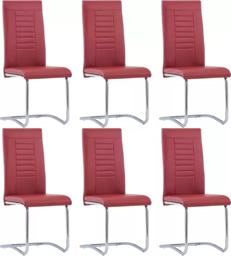 Medina Eetkamerstoelen 6 st kunstleer rood