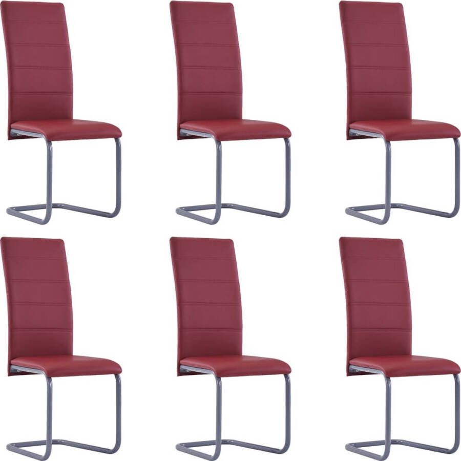 Medina Eetkamerstoelen 6 st kunstleer rood