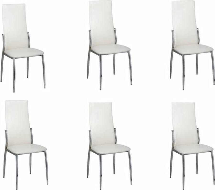 Medina Eetkamerstoelen 6 st kunstleer wit