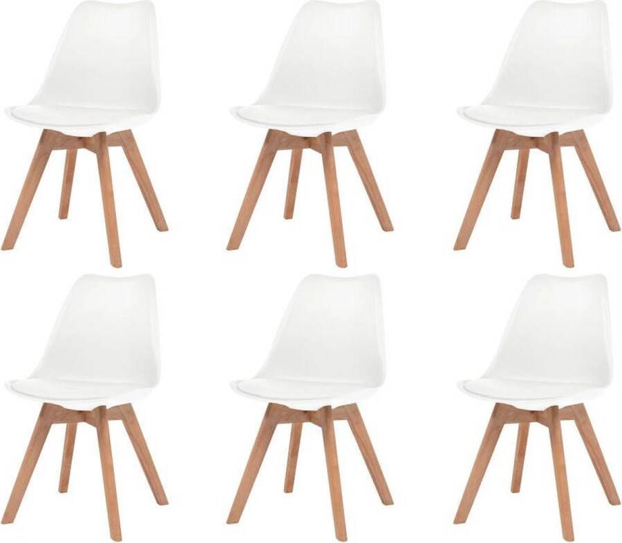 medina Eetkamerstoelen 6 st kunstleer wit