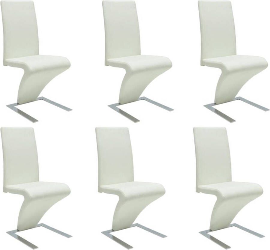 medina Eetkamerstoelen 6 st kunstleer wit