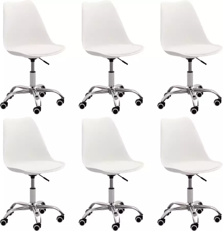 Medina Eetkamerstoelen 6 st kunstleer wit