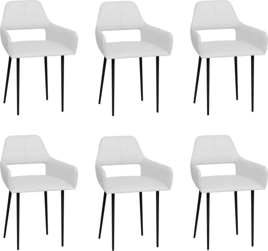 Medina Eetkamerstoelen 6 st kunstleer wit