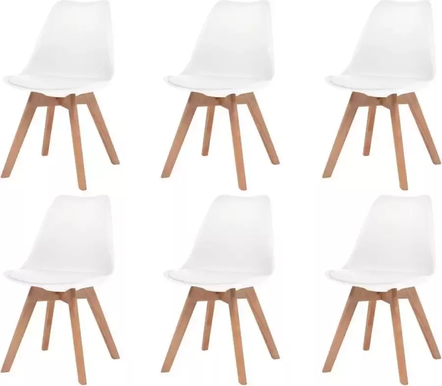 Medina Eetkamerstoelen 6 st kunstleer wit
