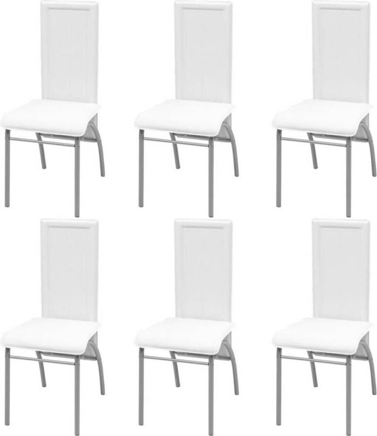 Medina Eetkamerstoelen 6 st kunstleer wit