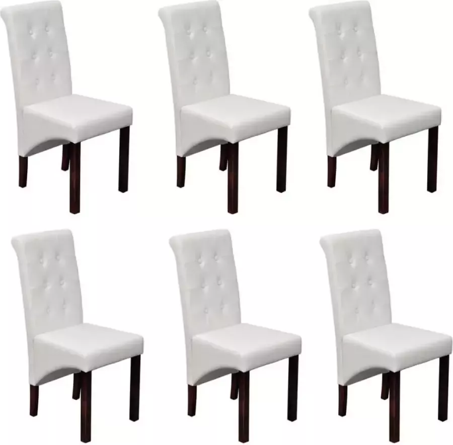Medina Eetkamerstoelen 6 st kunstleer wit