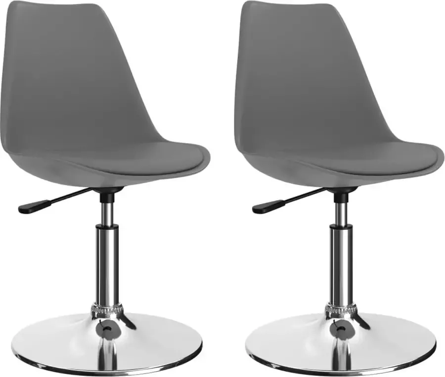 Medina Eetkamerstoelen draaibaar 2 st kunstleer lichtgrijs