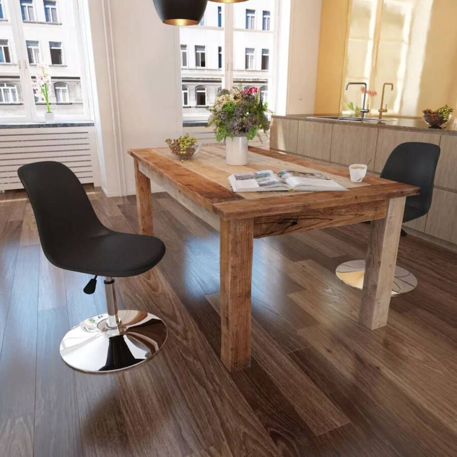 Medina Eetkamerstoelen draaibaar 2 st kunstleer zwart