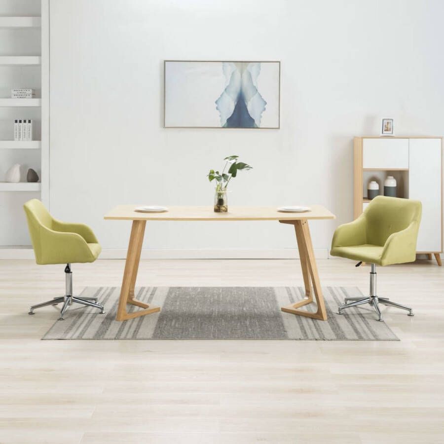 medina Eetkamerstoelen draaibaar 2 st stof groen