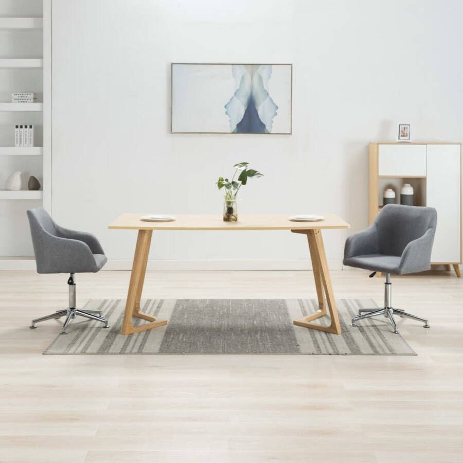 medina Eetkamerstoelen draaibaar 2 st stof lichtgrijs