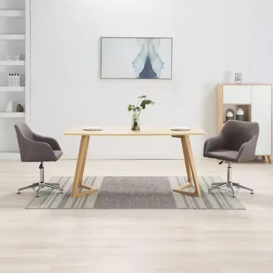 Medina Eetkamerstoelen draaibaar 2 st stof taupe