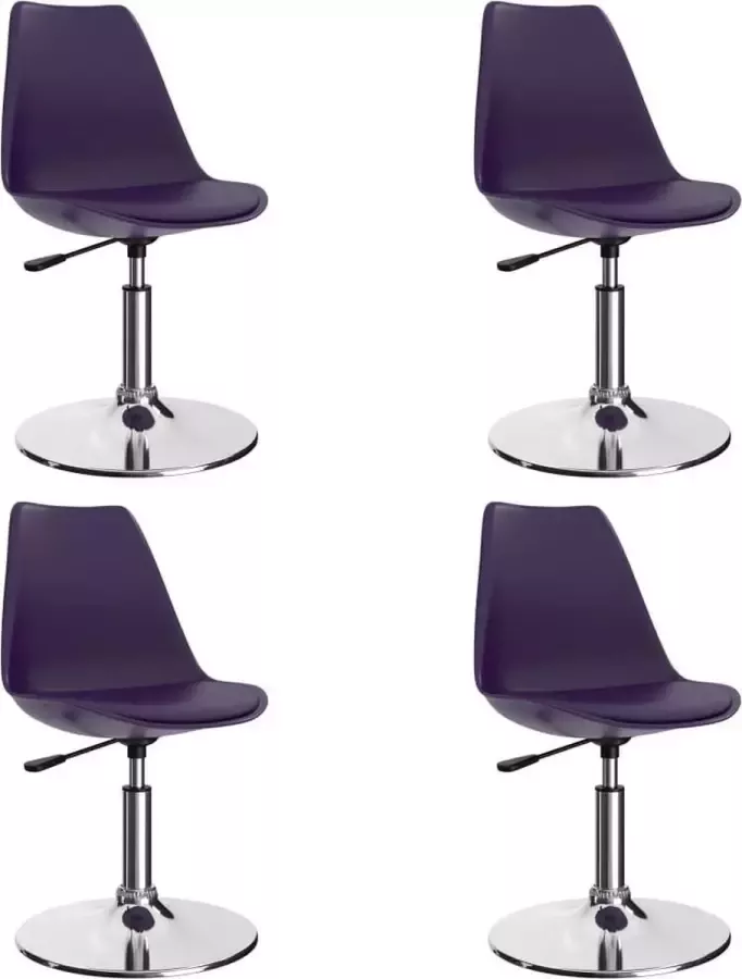 Medina Eetkamerstoelen draaibaar 4 st kunstleer lila