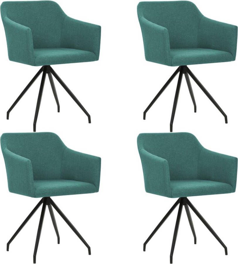 medina Eetkamerstoelen draaibaar 4 st stof groen