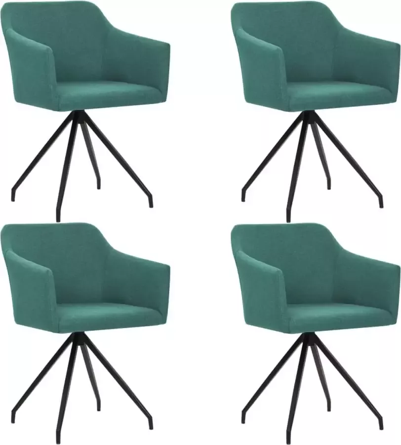 Medina Eetkamerstoelen draaibaar 4 st stof groen