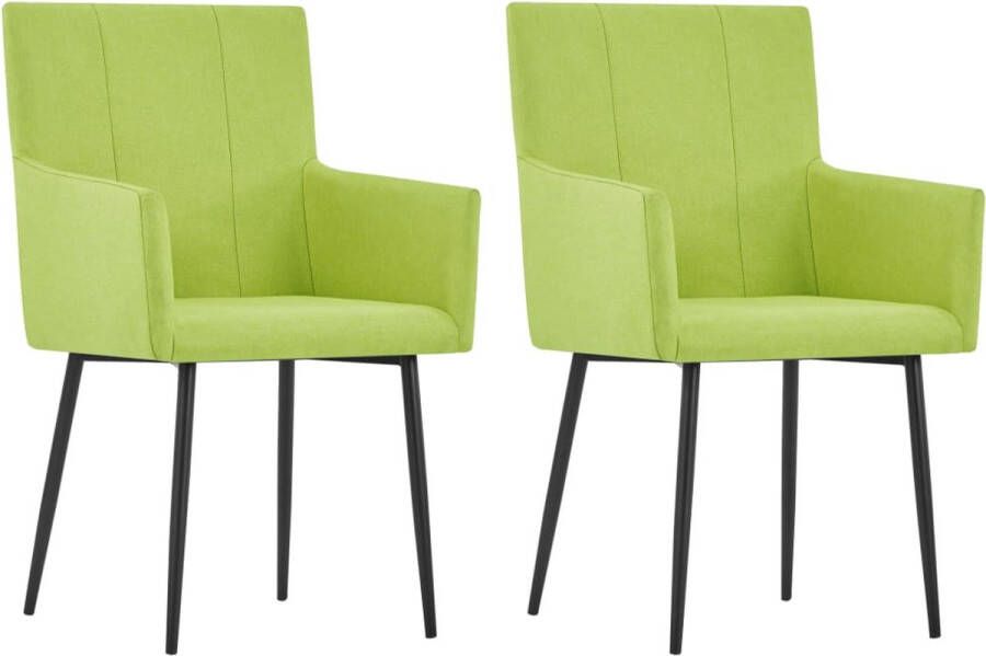 medina Eetkamerstoelen met armleuningen 2 st stof groen
