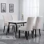 Medina Eetkamerstoelen met armleuningen 4 st stof beige - Thumbnail 2