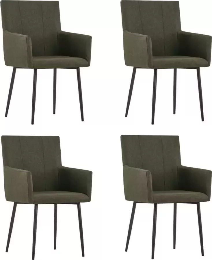 Medina Eetkamerstoelen met armleuningen 4 st stof bruin
